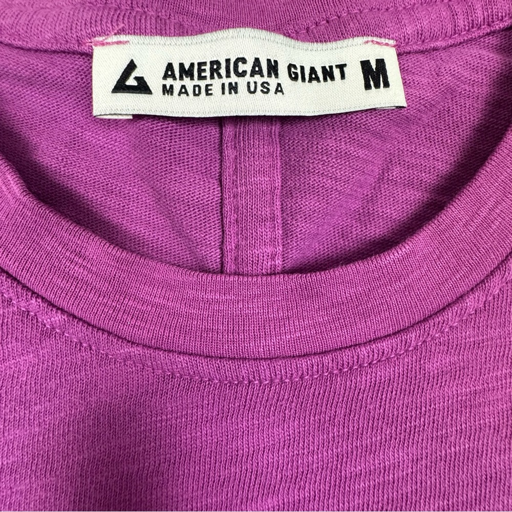 NEW American Giant Women’s Premium Slub Crew Neck Tee Long Sleeve Beauty Berry